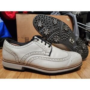 FOOTJOY FJ City 56435 Beige Golf Shoes Leather Men 11 M Waterproof Sports Spikes